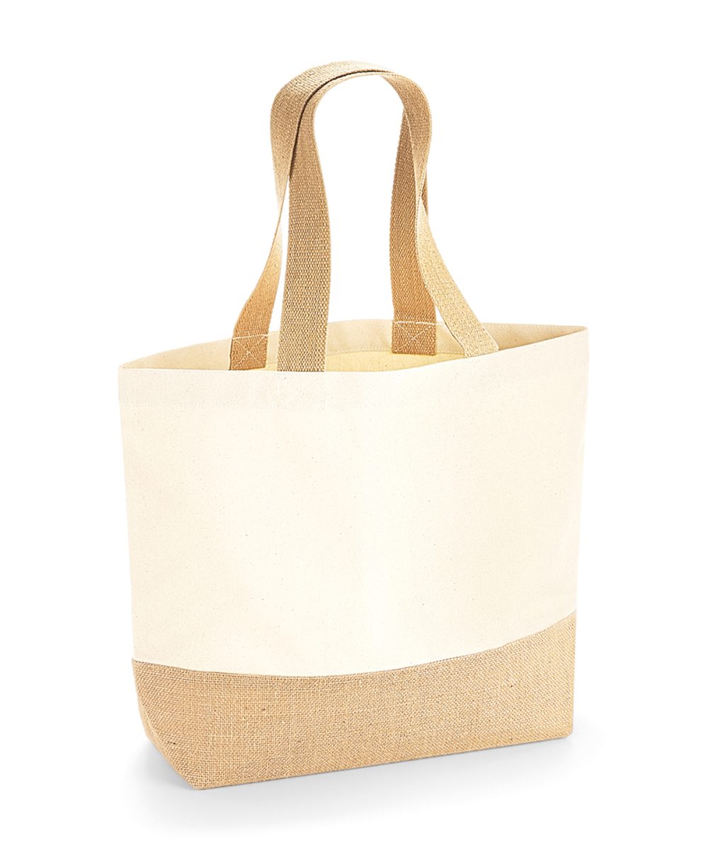 Natural Jute base canvas tote