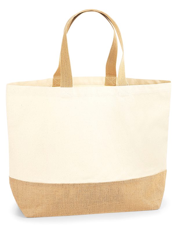 Natural Jute base canvas tote XL