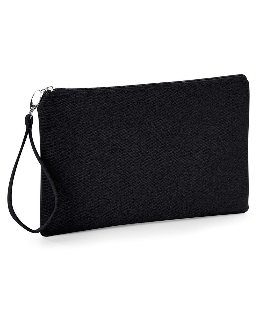 Black/Black Canvas wristlet pouch