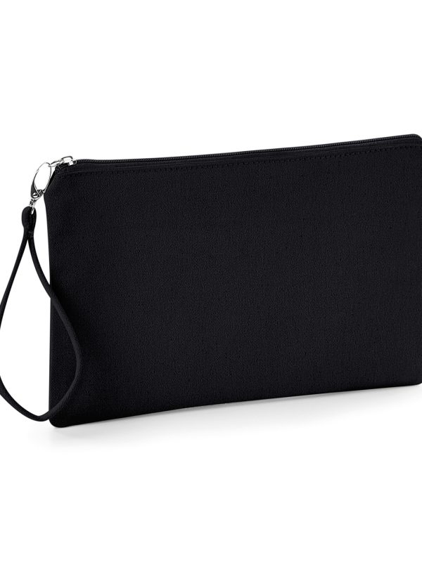 Black/Black Canvas wristlet pouch