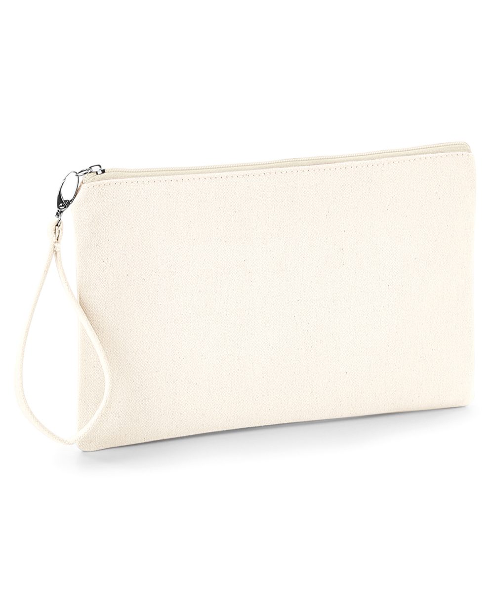 Natural/Natural Canvas wristlet pouch