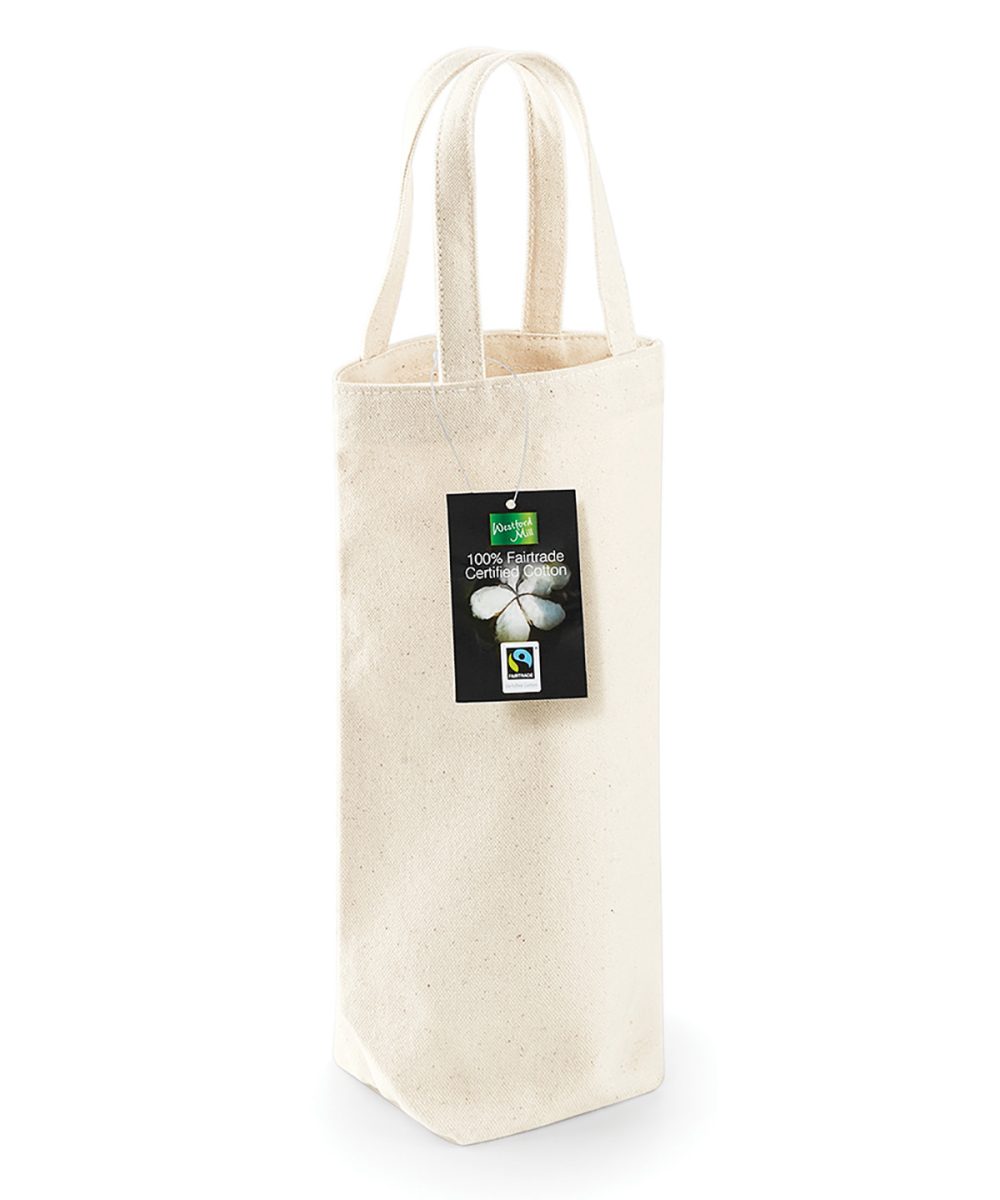 Natural Fairtrade cotton bottle bag