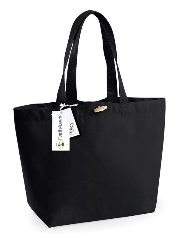 Black EarthAware® organic marina tote