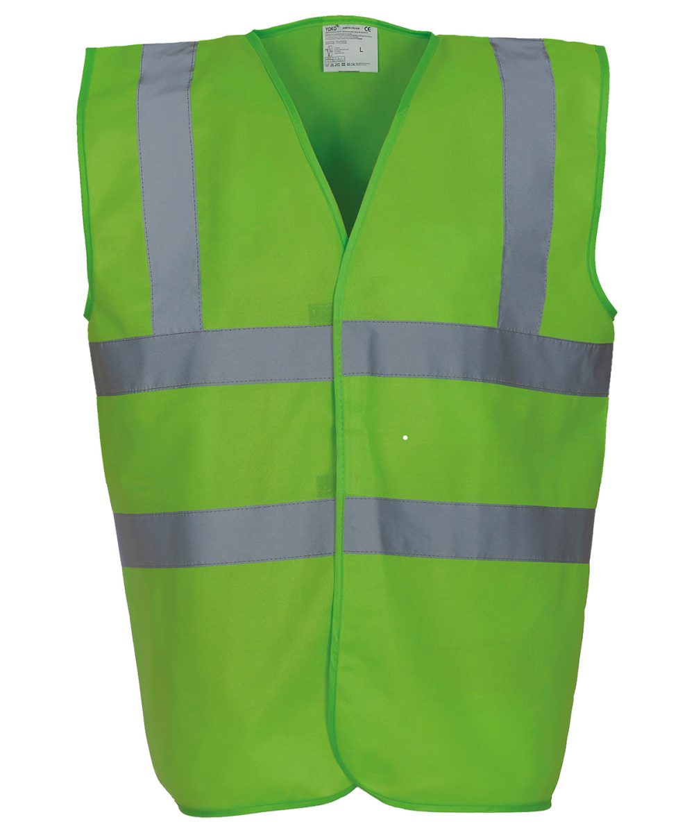 Lime Hi-vis 2-band-and-braces waistcoat (HVW100)