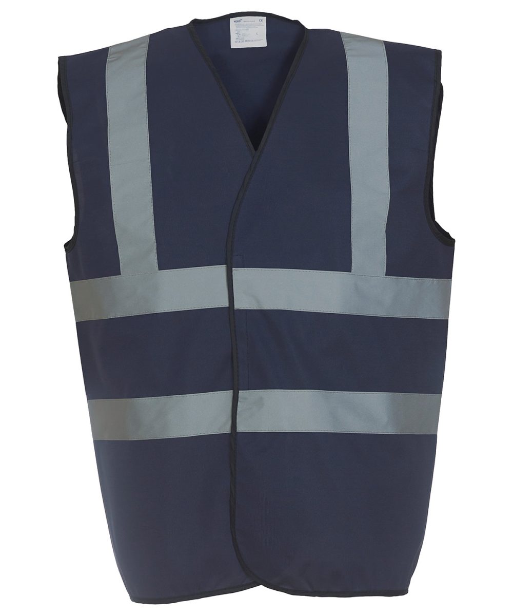 Navy Hi-vis 2-band-and-braces waistcoat (HVW100)