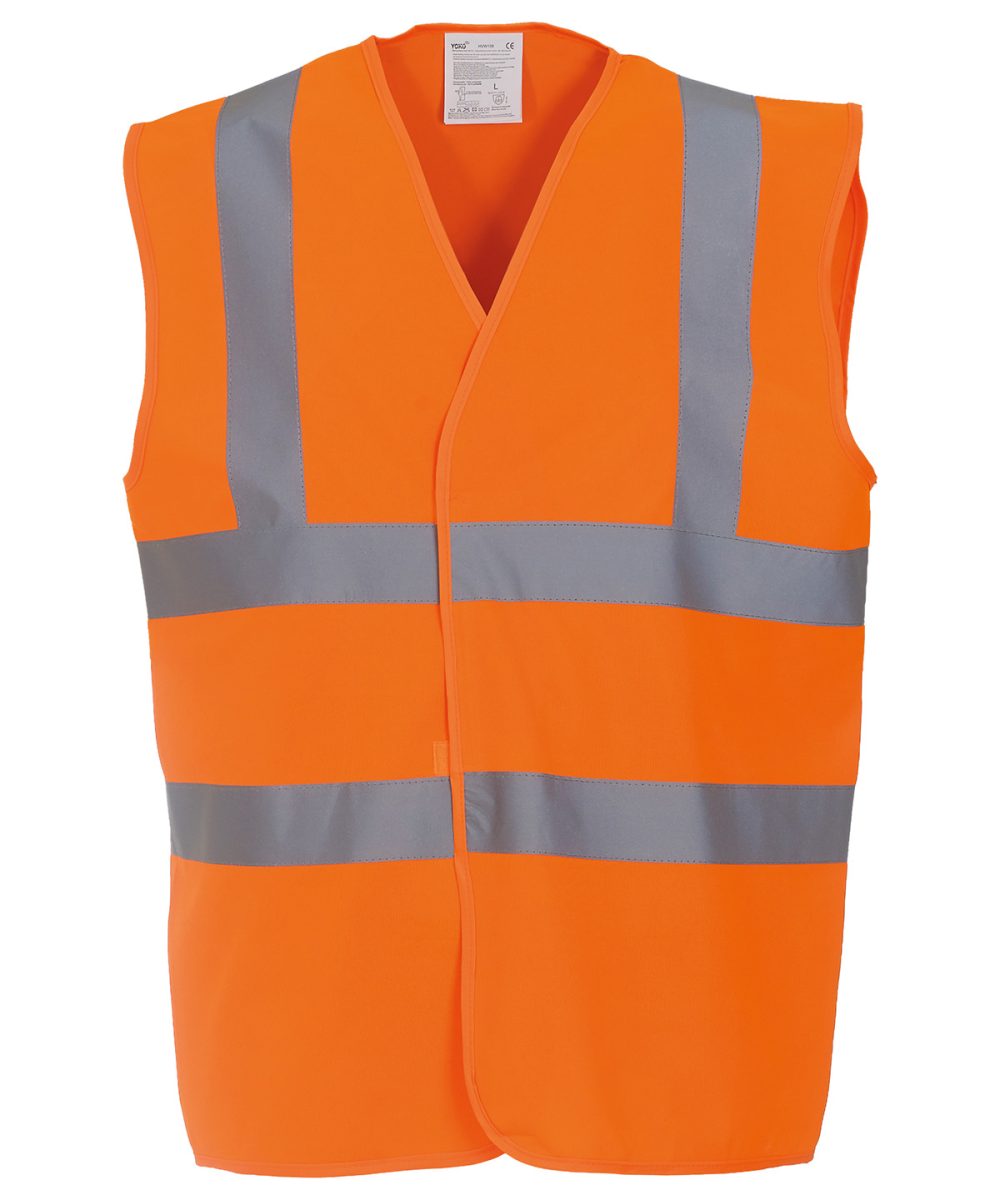 Orange* Hi-vis 2-band-and-braces waistcoat (HVW100)