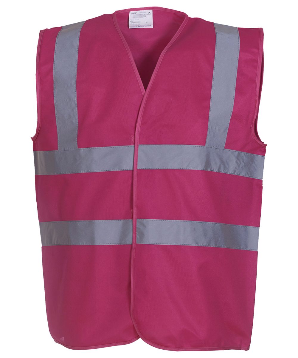 Raspberry Hi-vis 2-band-and-braces waistcoat (HVW100)