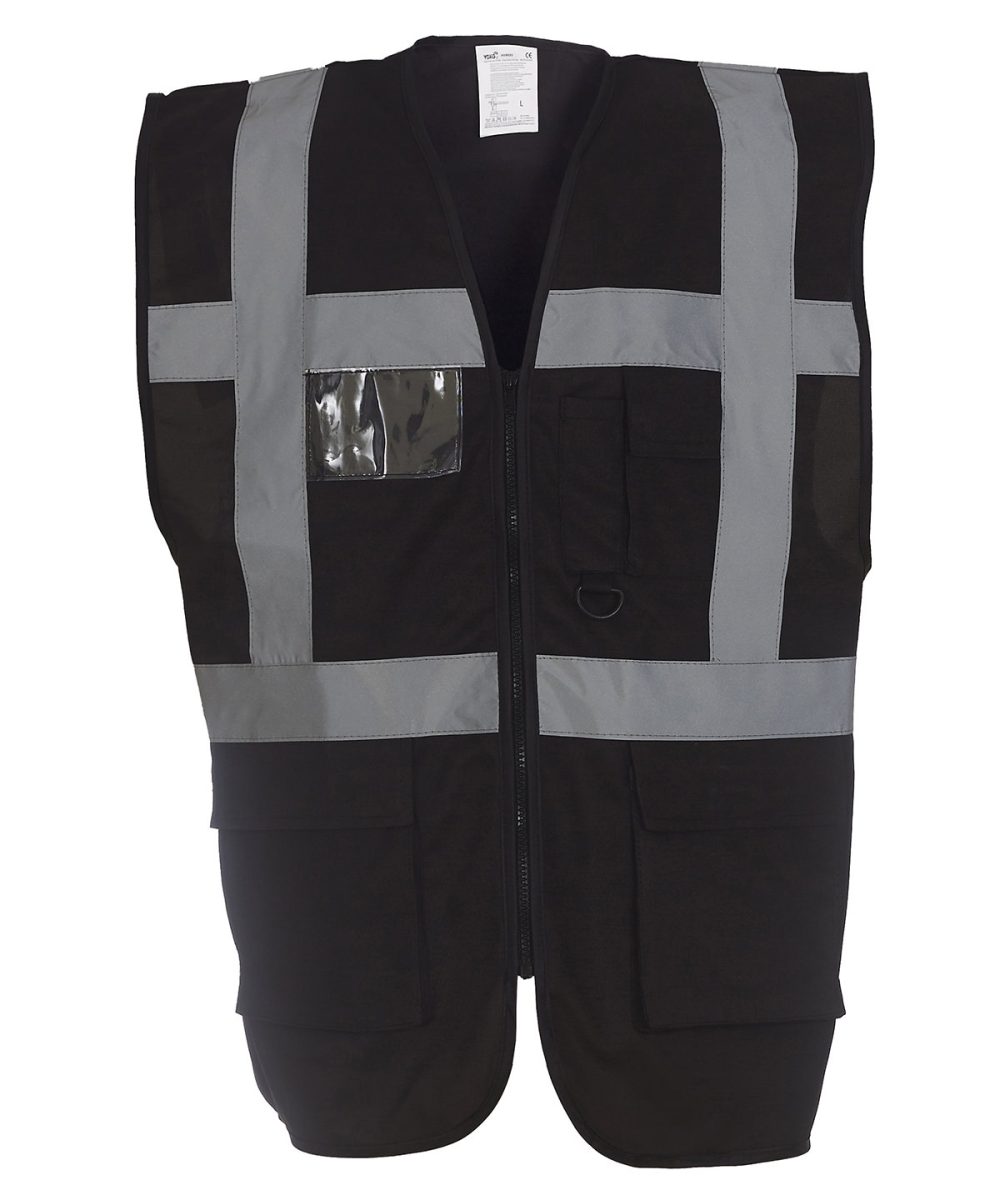 Black* Multifunctional executive hi-vis waistcoat (HVW801)