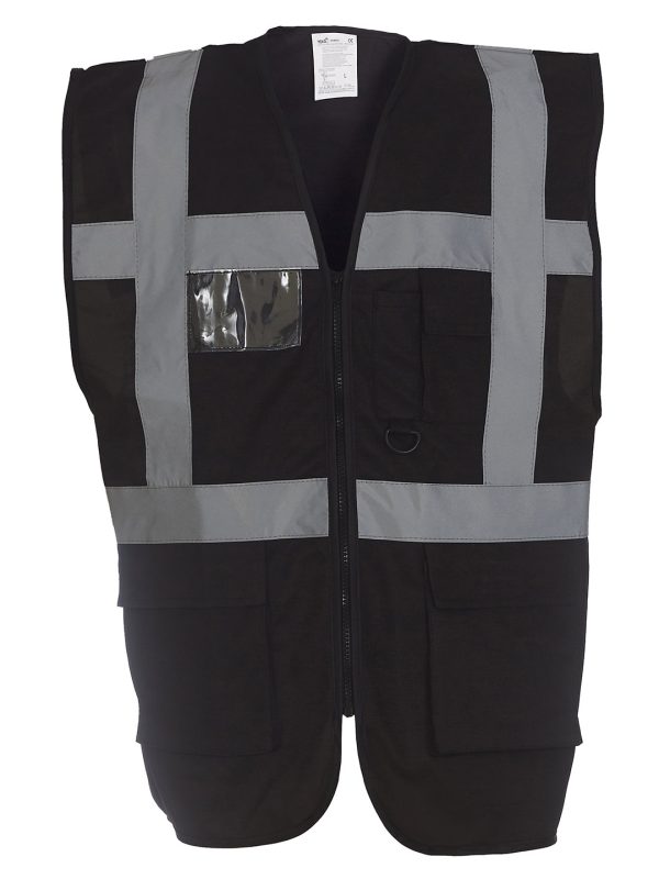 Black* Multifunctional executive hi-vis waistcoat (HVW801)