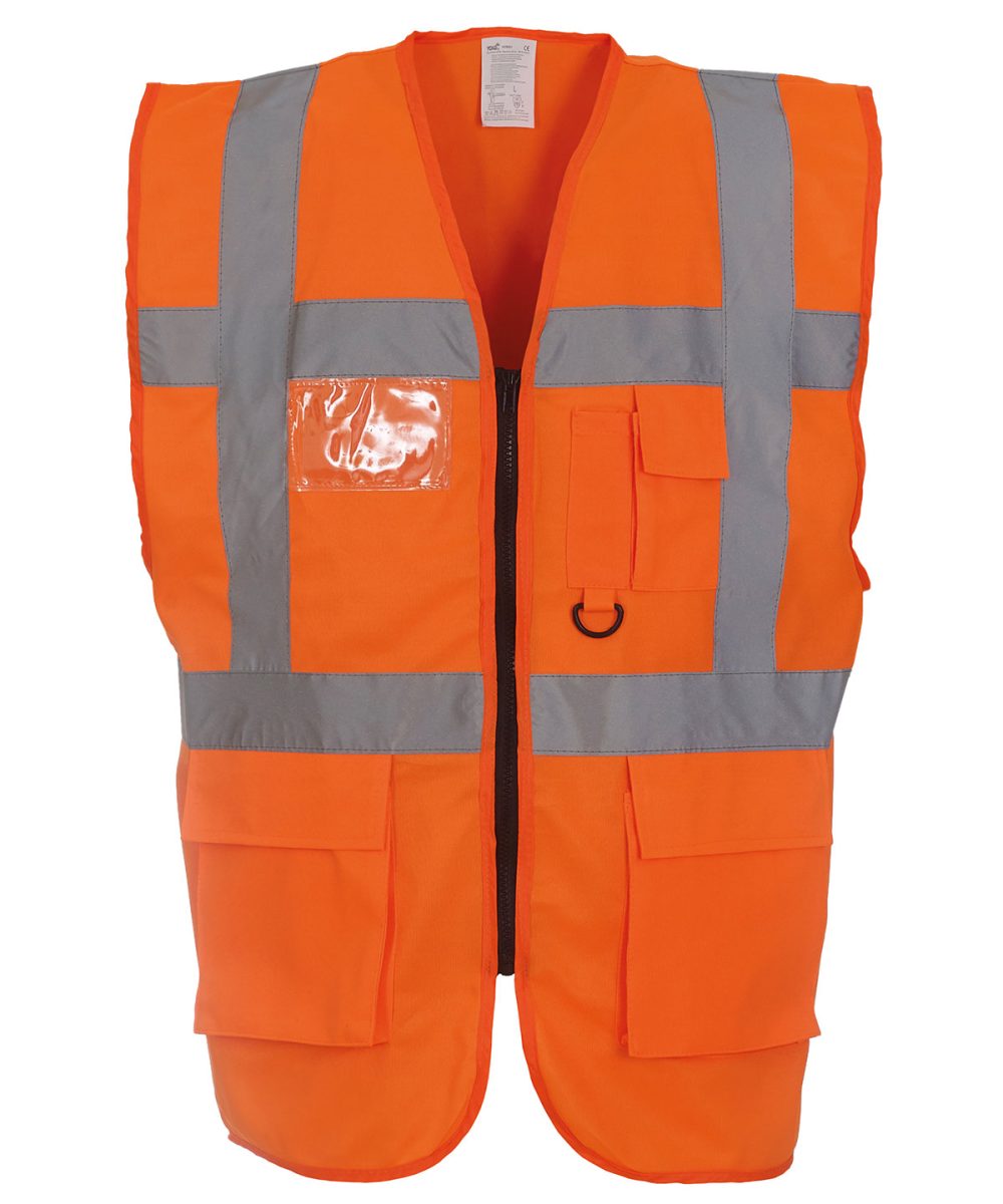 Orange* Multifunctional executive hi-vis waistcoat (HVW801)