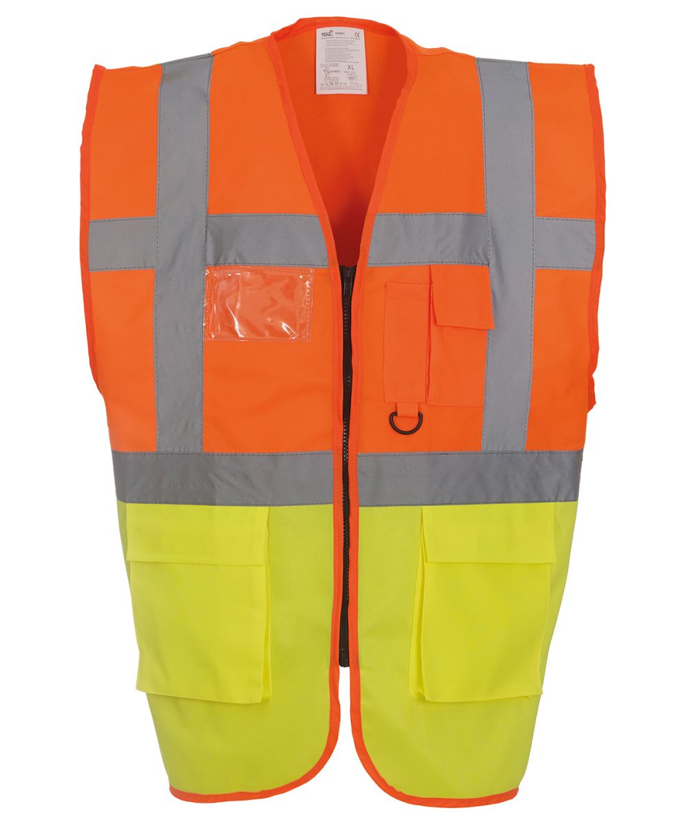 Orange/Yellow Multifunctional executive hi-vis waistcoat (HVW801)