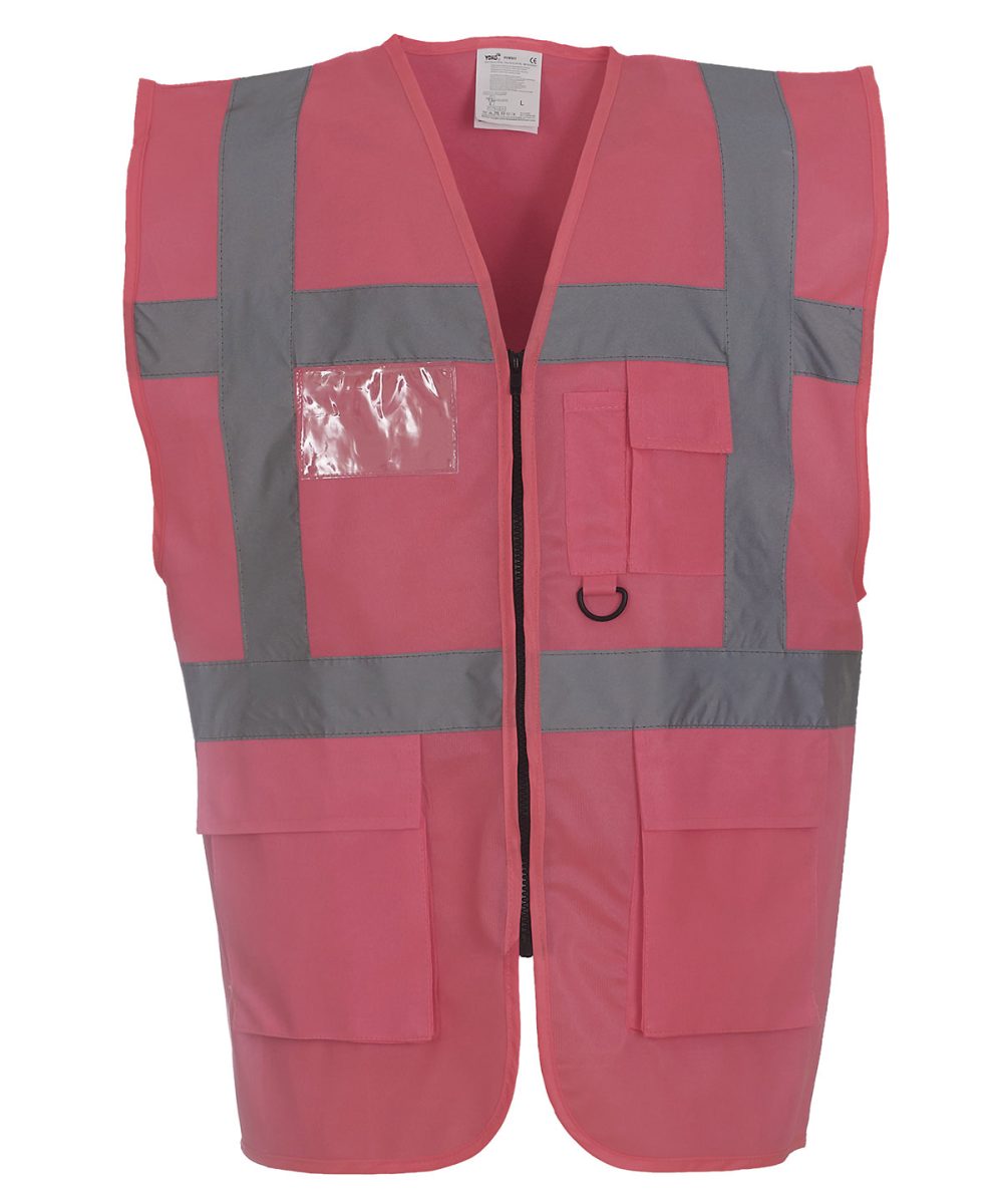 Pink Multifunctional executive hi-vis waistcoat (HVW801)