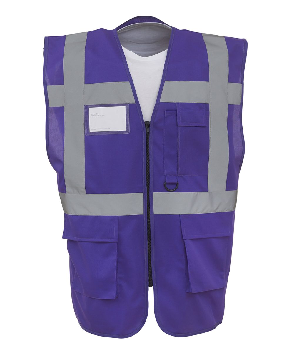 Purple Multifunctional executive hi-vis waistcoat (HVW801)