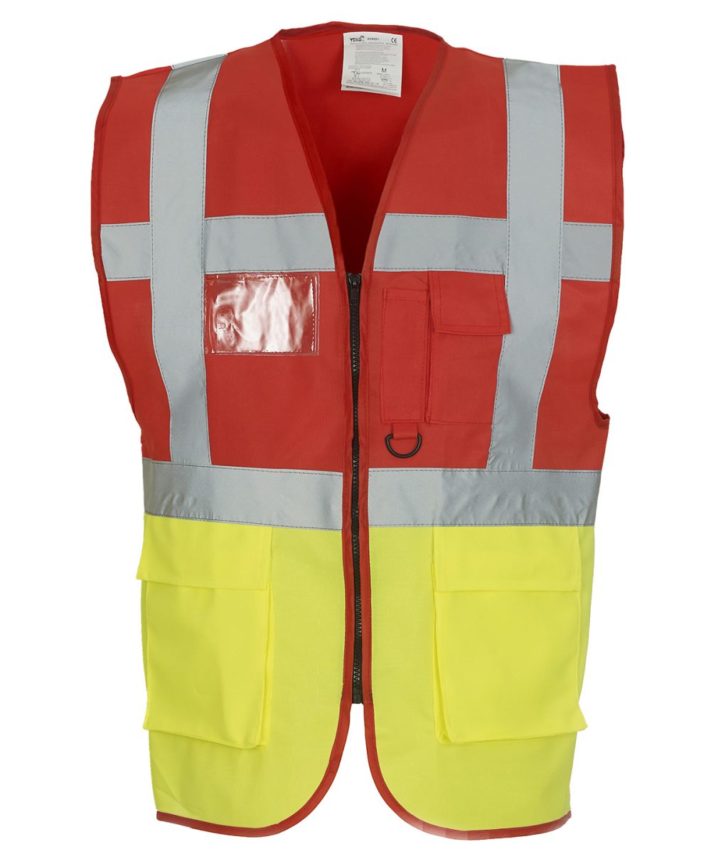 Red/Yellow Multifunctional executive hi-vis waistcoat (HVW801)