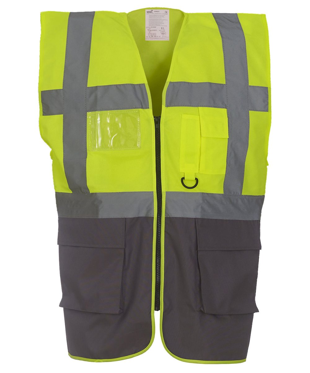 Yellow/Grey Multifunctional executive hi-vis waistcoat (HVW801)