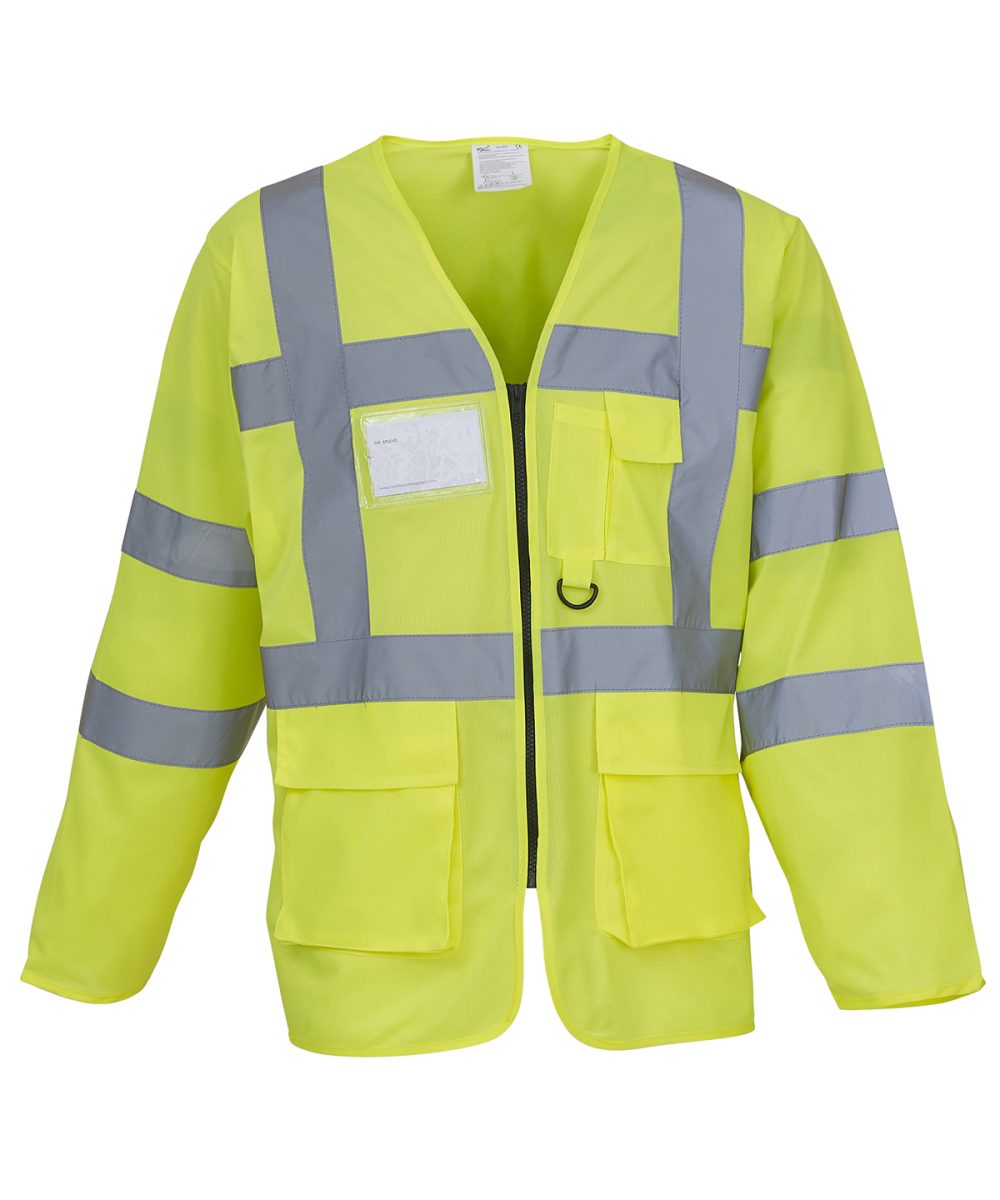 Yellow Hi-vis executive long sleeve waistcoat (HVJ800)