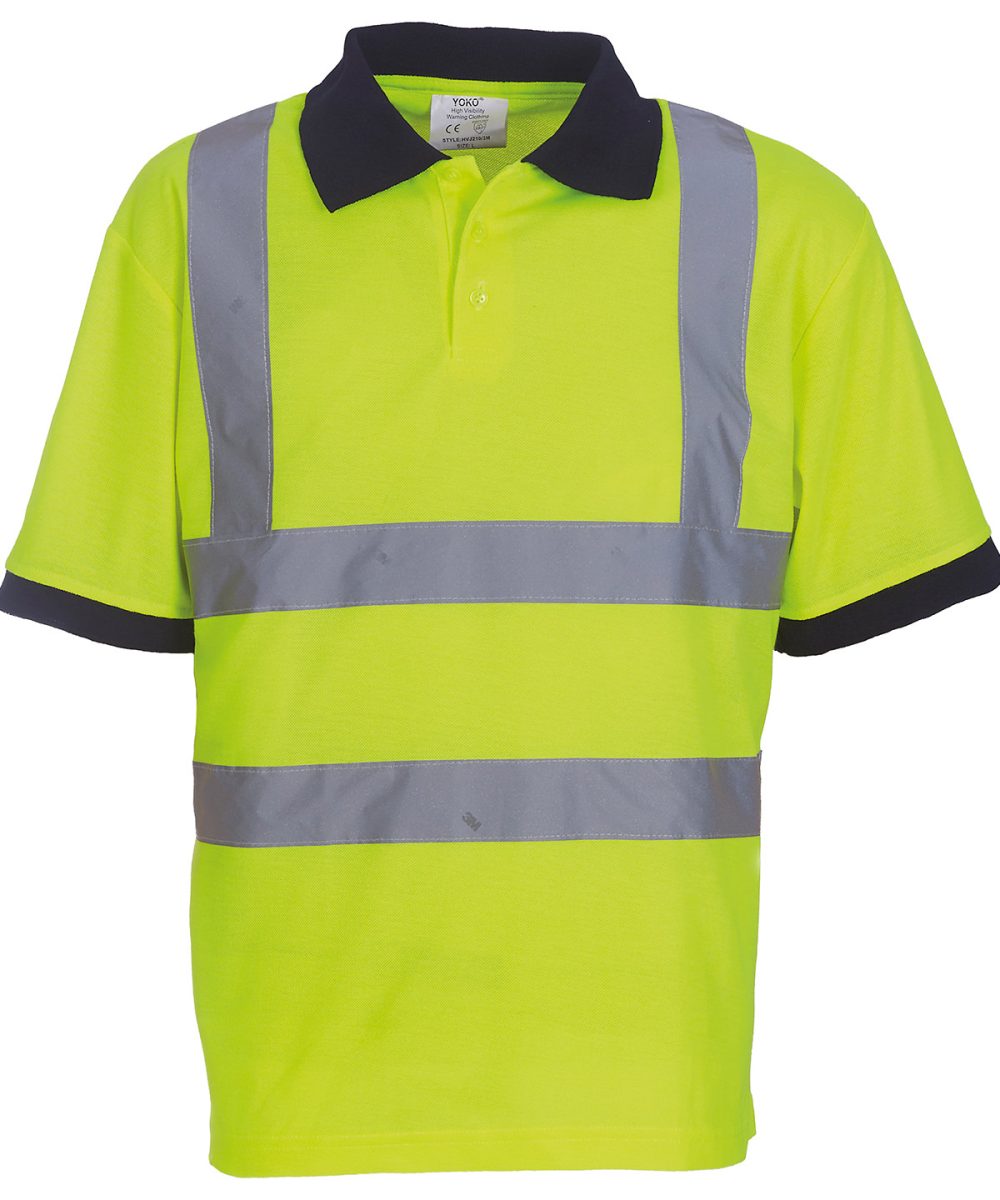 Yellow Hi-vis short sleeve polo (HVJ210)