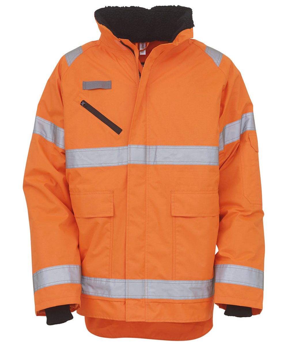 Orange Hi-vis Fontaine storm jacket (HVP309)