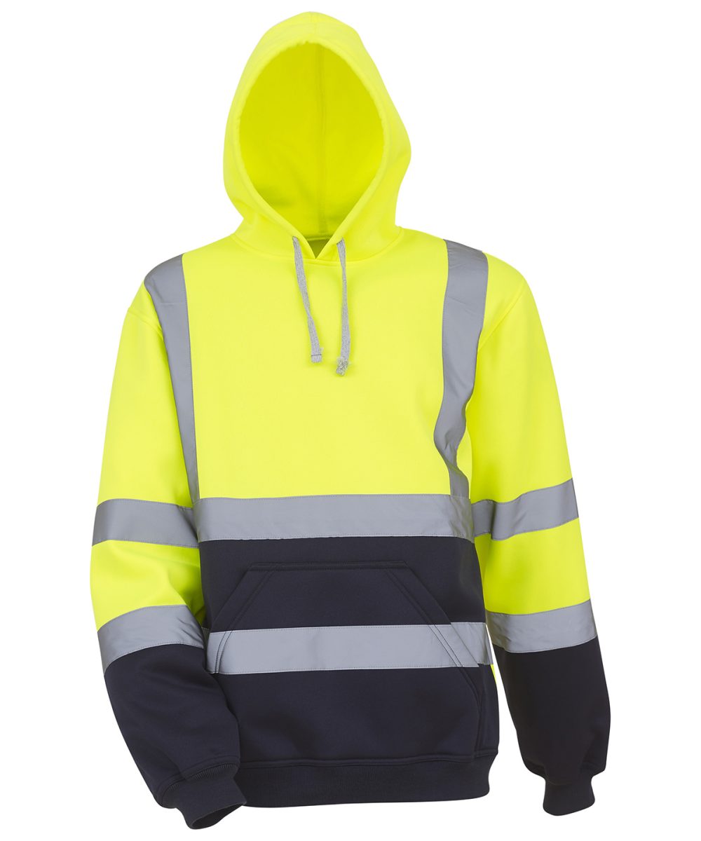 Yellow/Navy Hi-vis pull-over hoodie (HVK05)