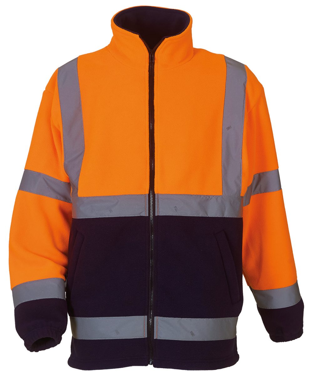 Orange/Navy Hi-vis heavyweight fleece jacket (HVK08)