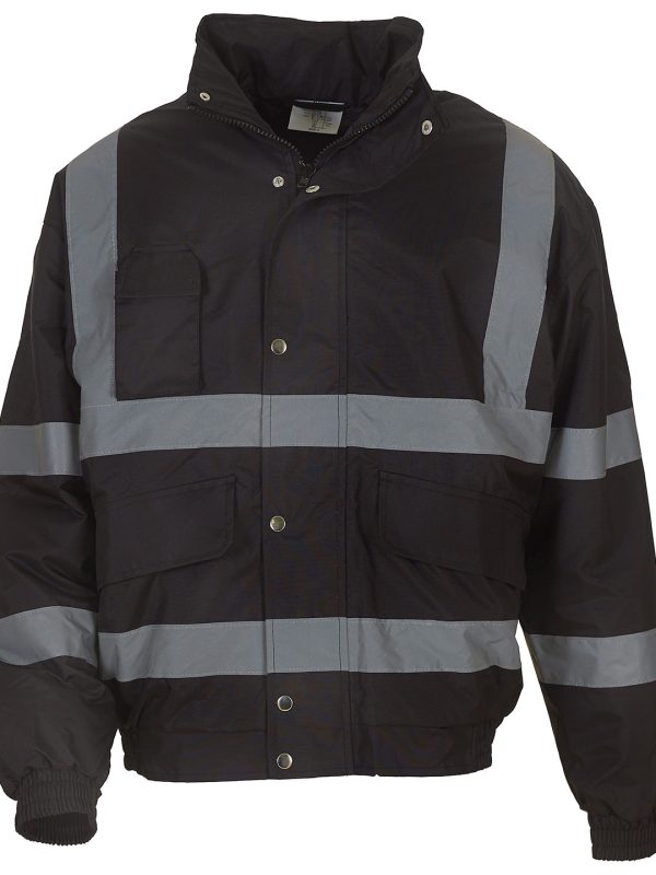 Black Hi-vis classic bomber jacket (HVP211)