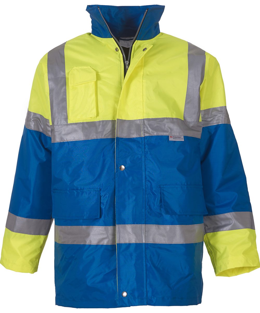 Yellow/Royal Blue Hi-vis contrast jacket (HVP303)