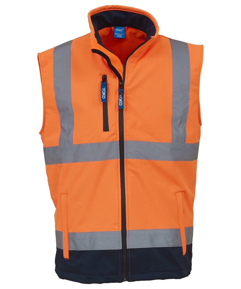 Orange/Navy Hi-vis softshell gilet (HV006)