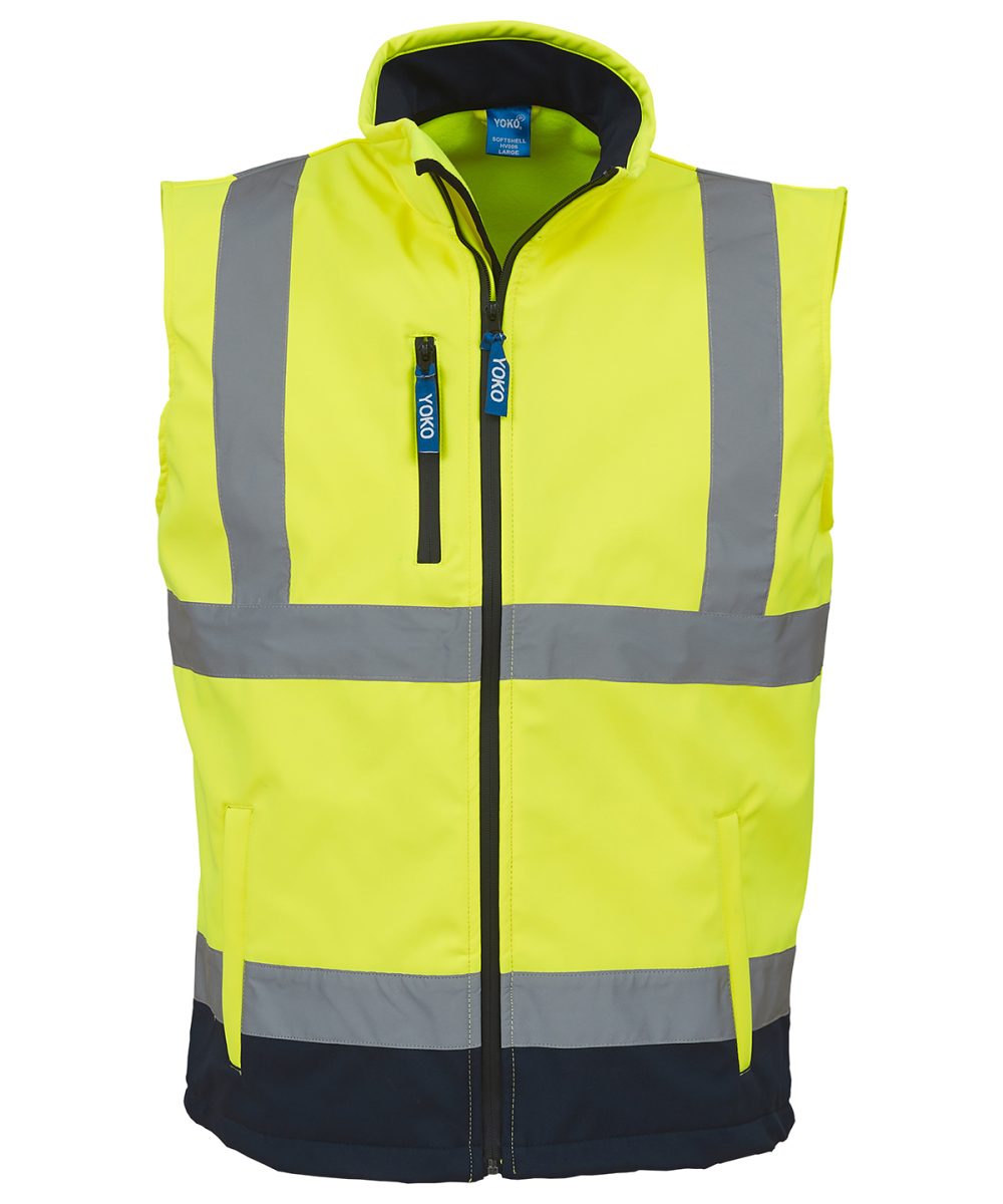 Yellow/Navy Hi-vis softshell gilet (HV006)