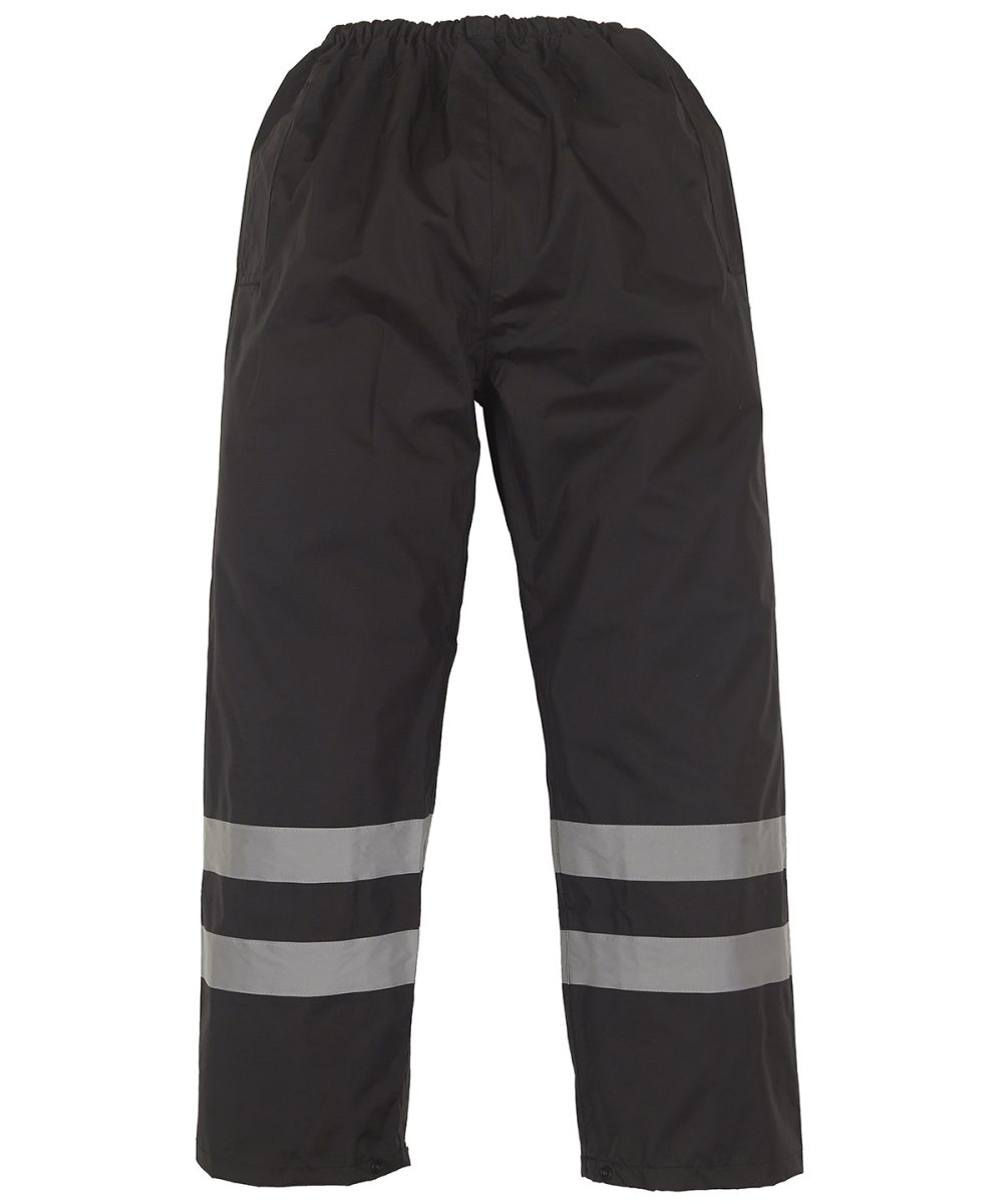 Black Hi-vis waterproof overtrousers (HVS461)