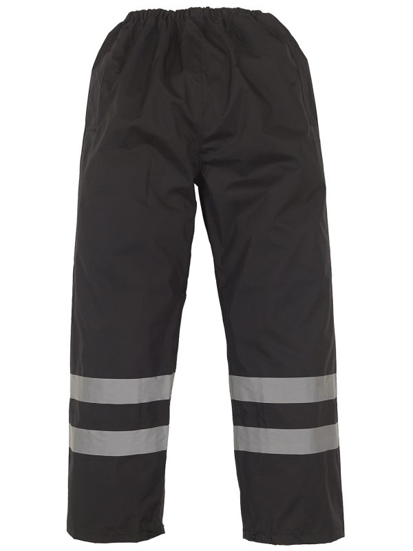 Black Hi-vis waterproof overtrousers (HVS461)