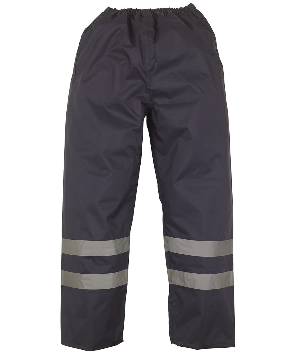 Navy Hi-vis waterproof overtrousers (HVS461)