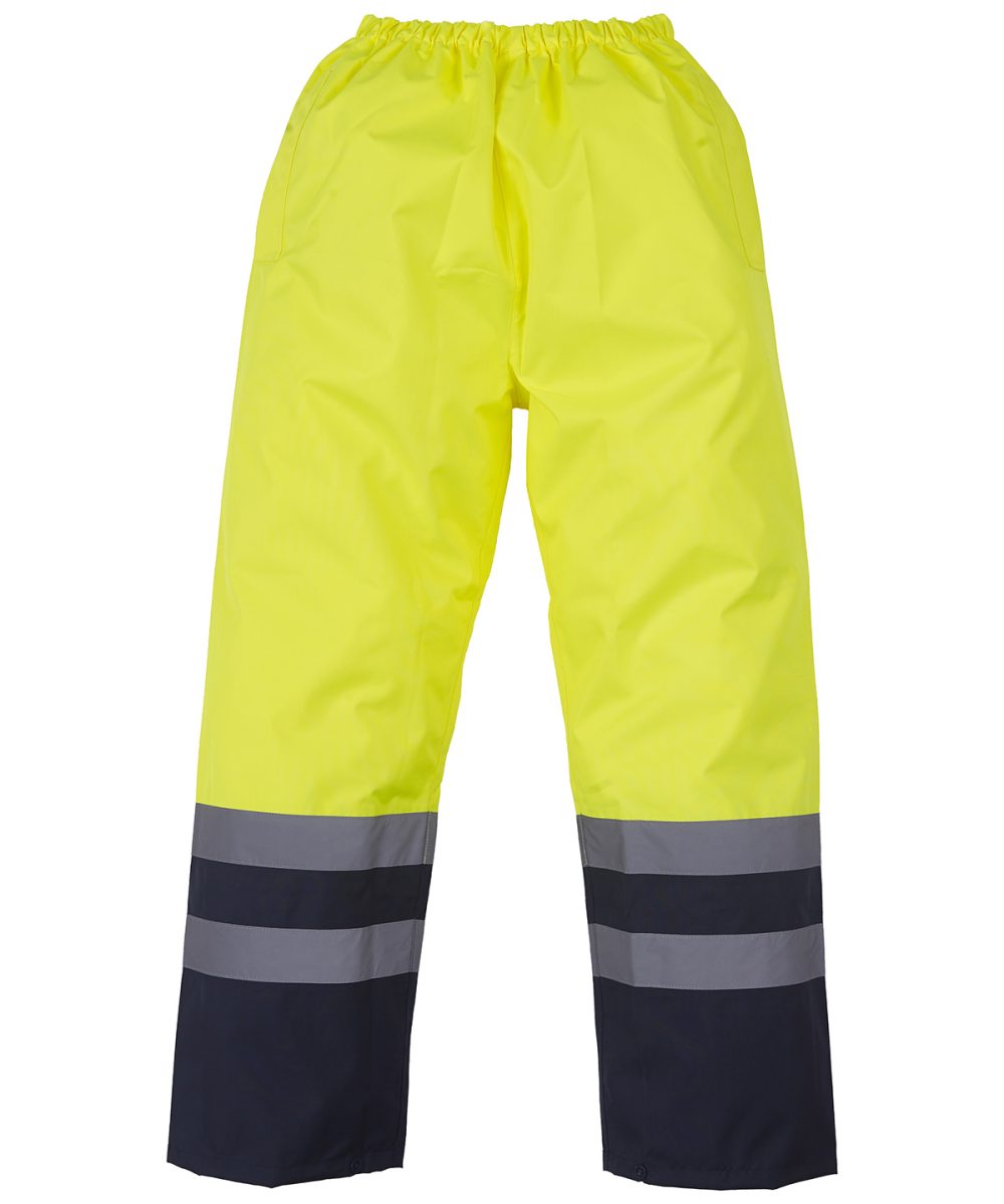 Yellow/Navy Hi-vis waterproof overtrousers (HVS463)