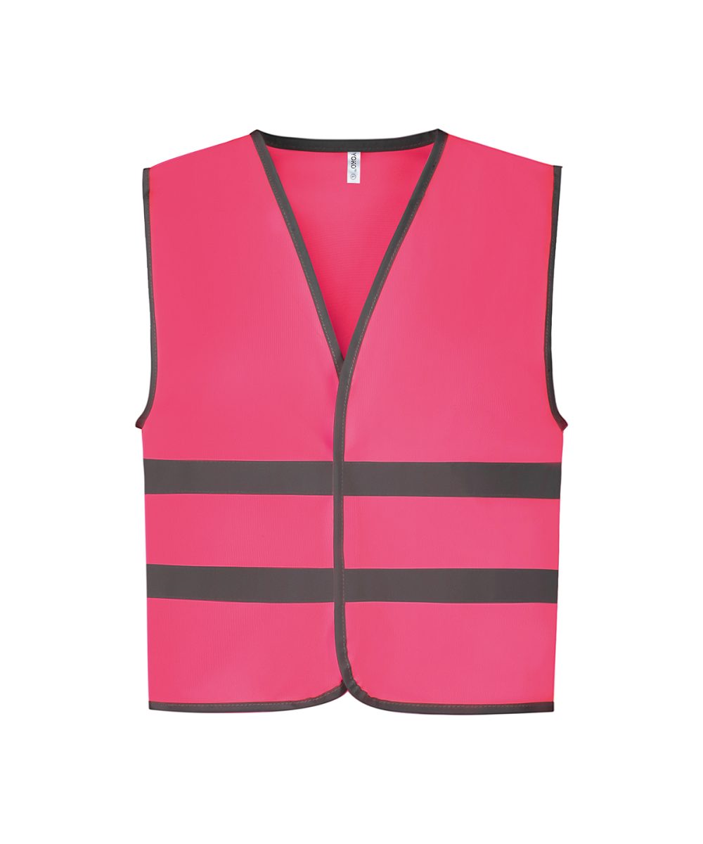 Fluo Pink Hi-vis reflective border kids waistcoat (HVW102CH)