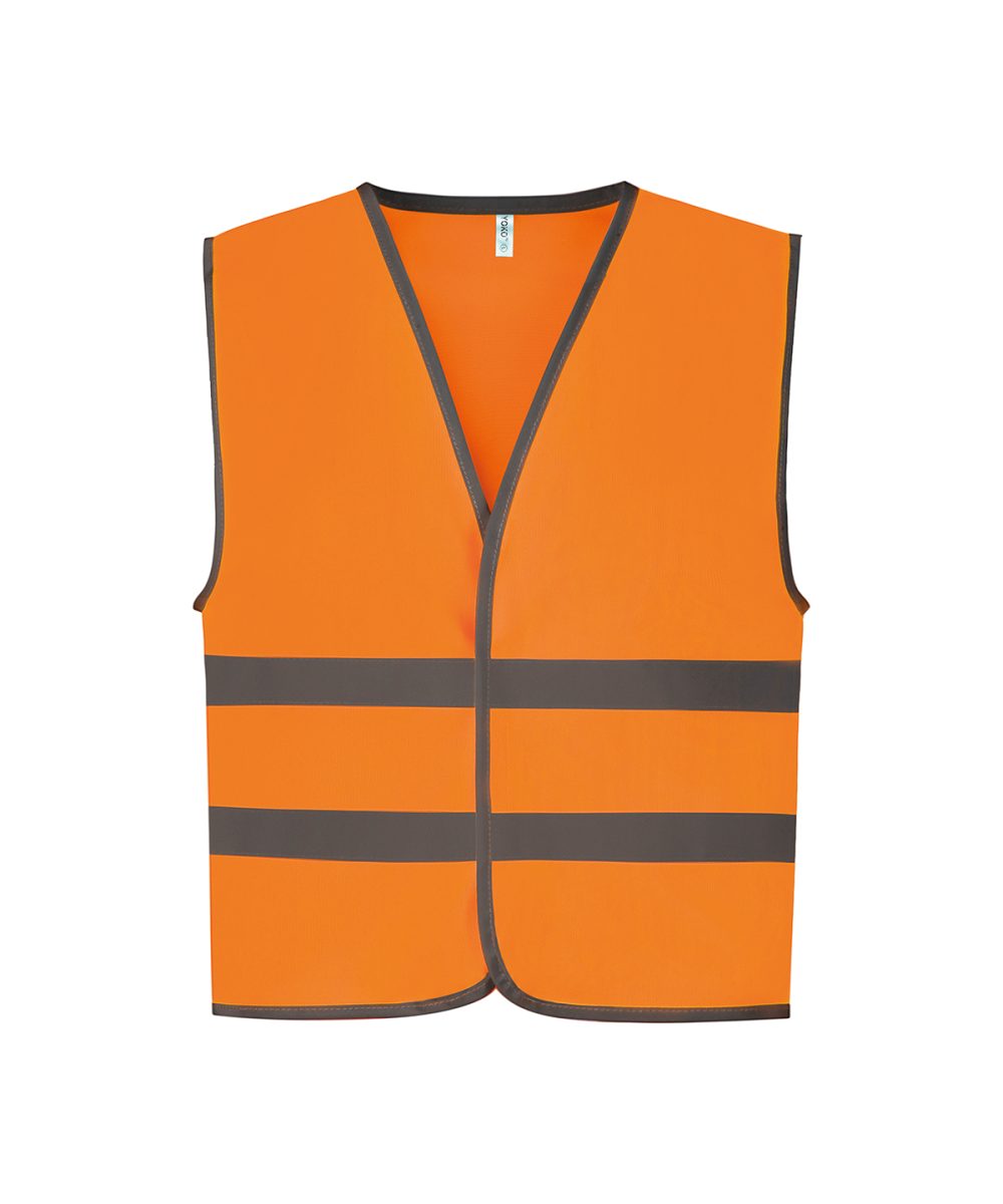 Orange Hi-vis reflective border kids waistcoat (HVW102CH)