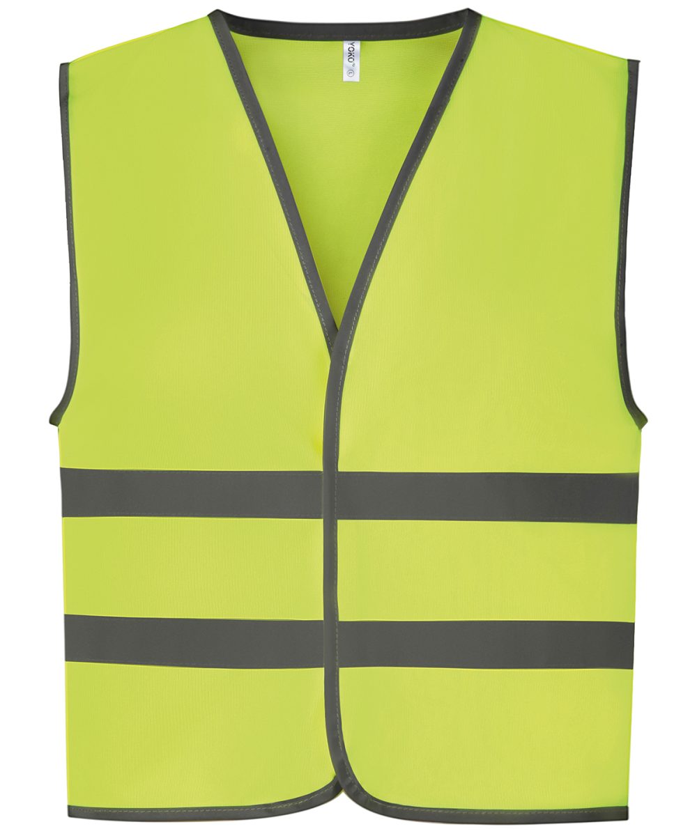 Yellow Hi-vis reflective border kids waistcoat (HVW102CH)