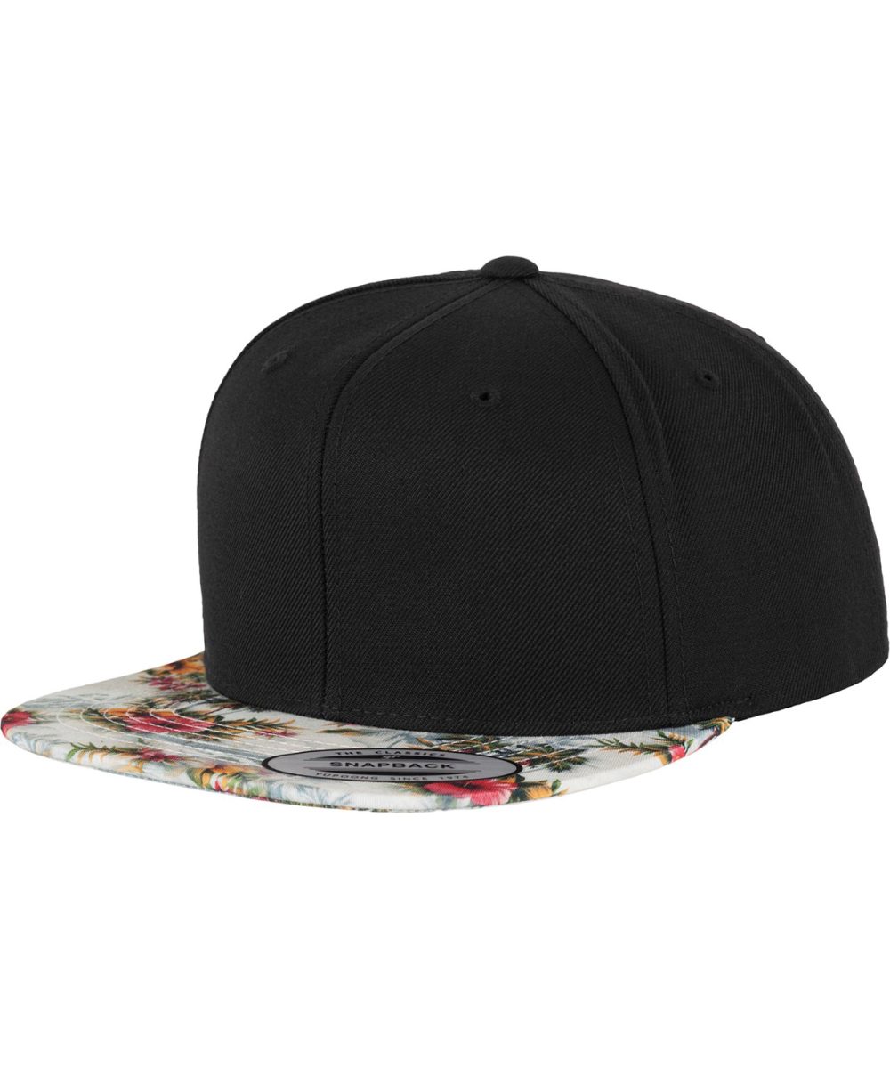 Black/Floral Mint Fashion print snapback (6089DESIGNER)