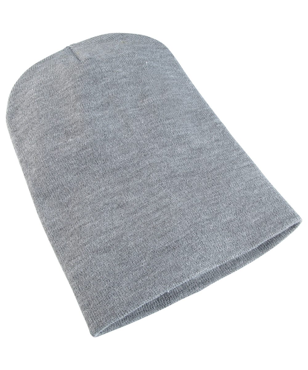 Heather Grey Heavyweight long beanie (1501KC)