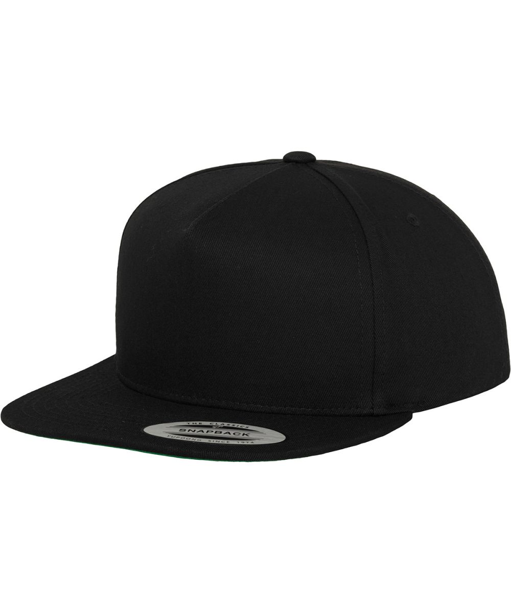 Black Classic 5-panel snapback (6007)