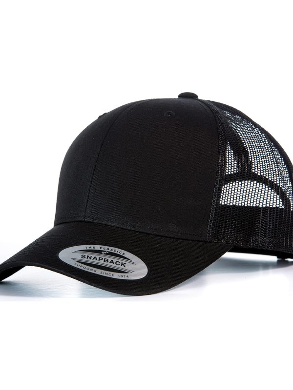 Black/Black Retro trucker cap (6606)