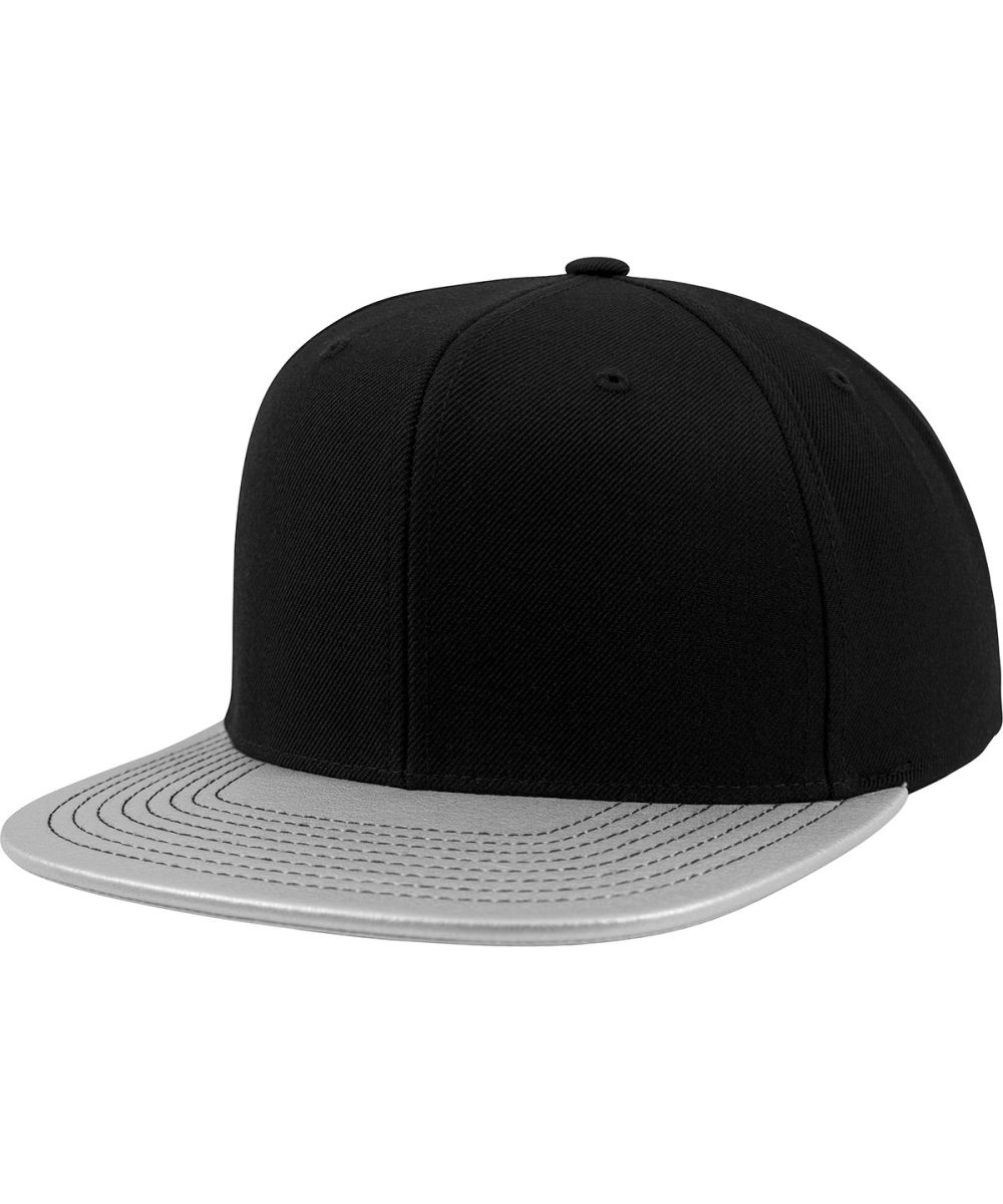 Silver Metallic visor snapback (6089PU)