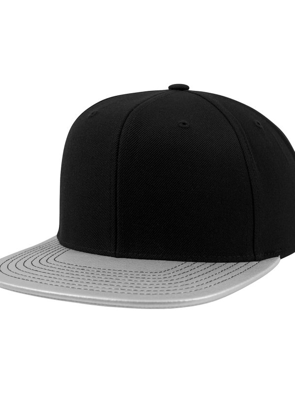 Silver Metallic visor snapback (6089PU)