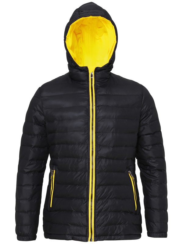 Black /Bright Yellow Women's padded jacket