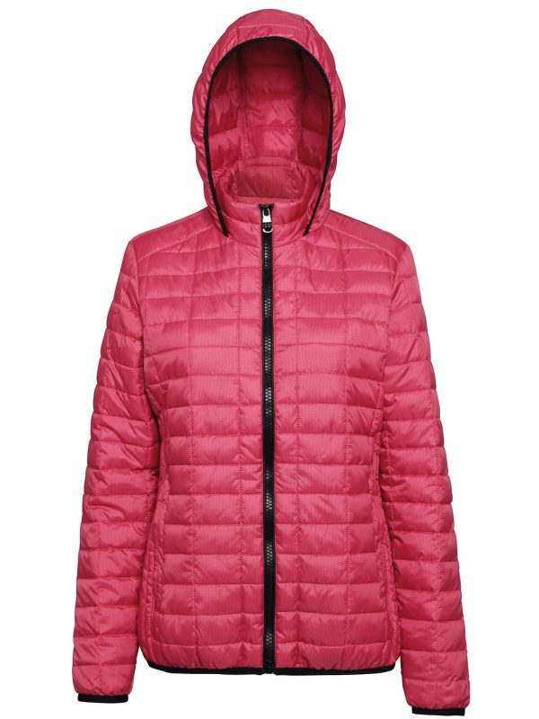 Red Women's honeycomb hooded jacket