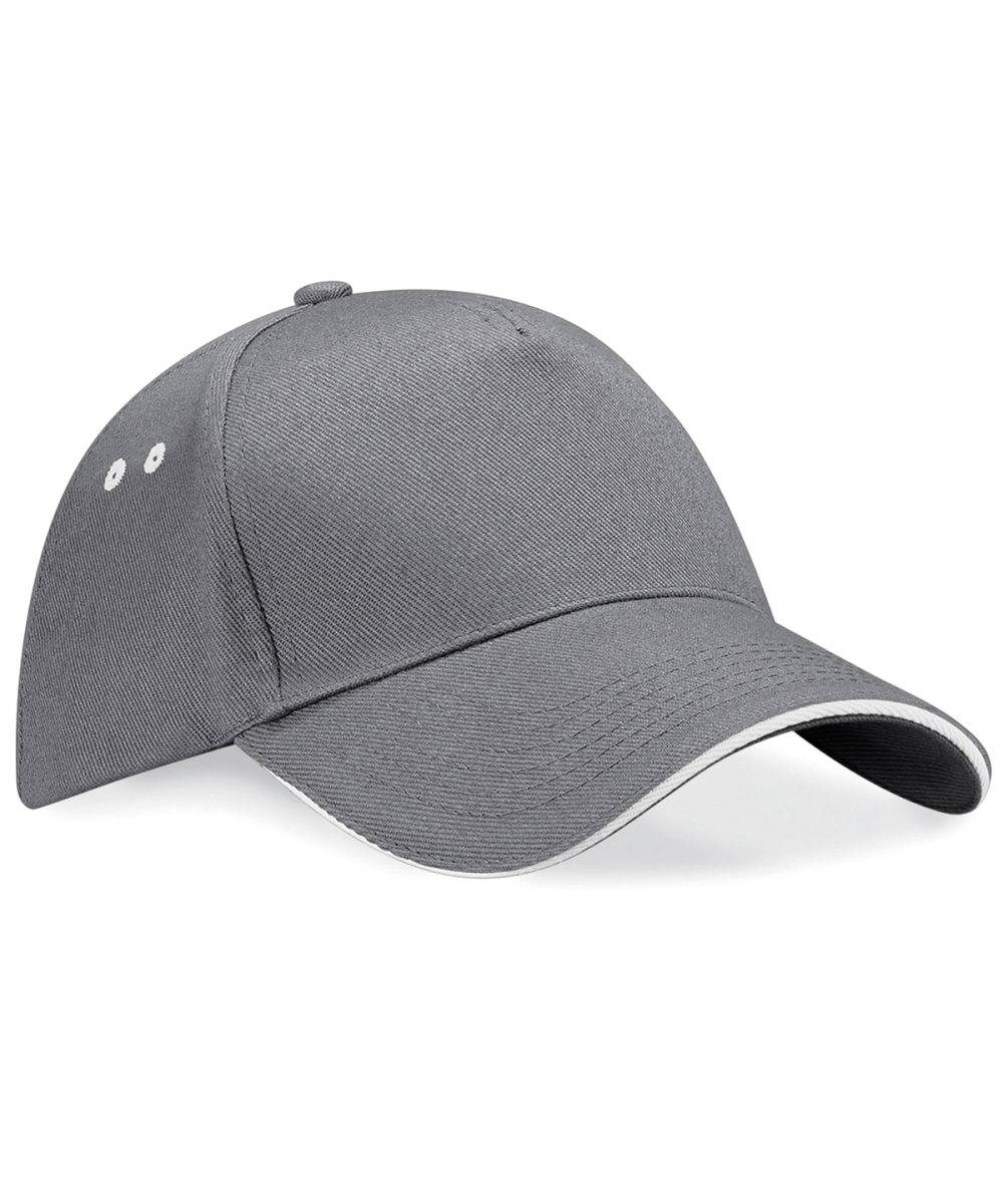 Graphite/Oyster Grey Ultimate 5-panel cap - sandwich peak