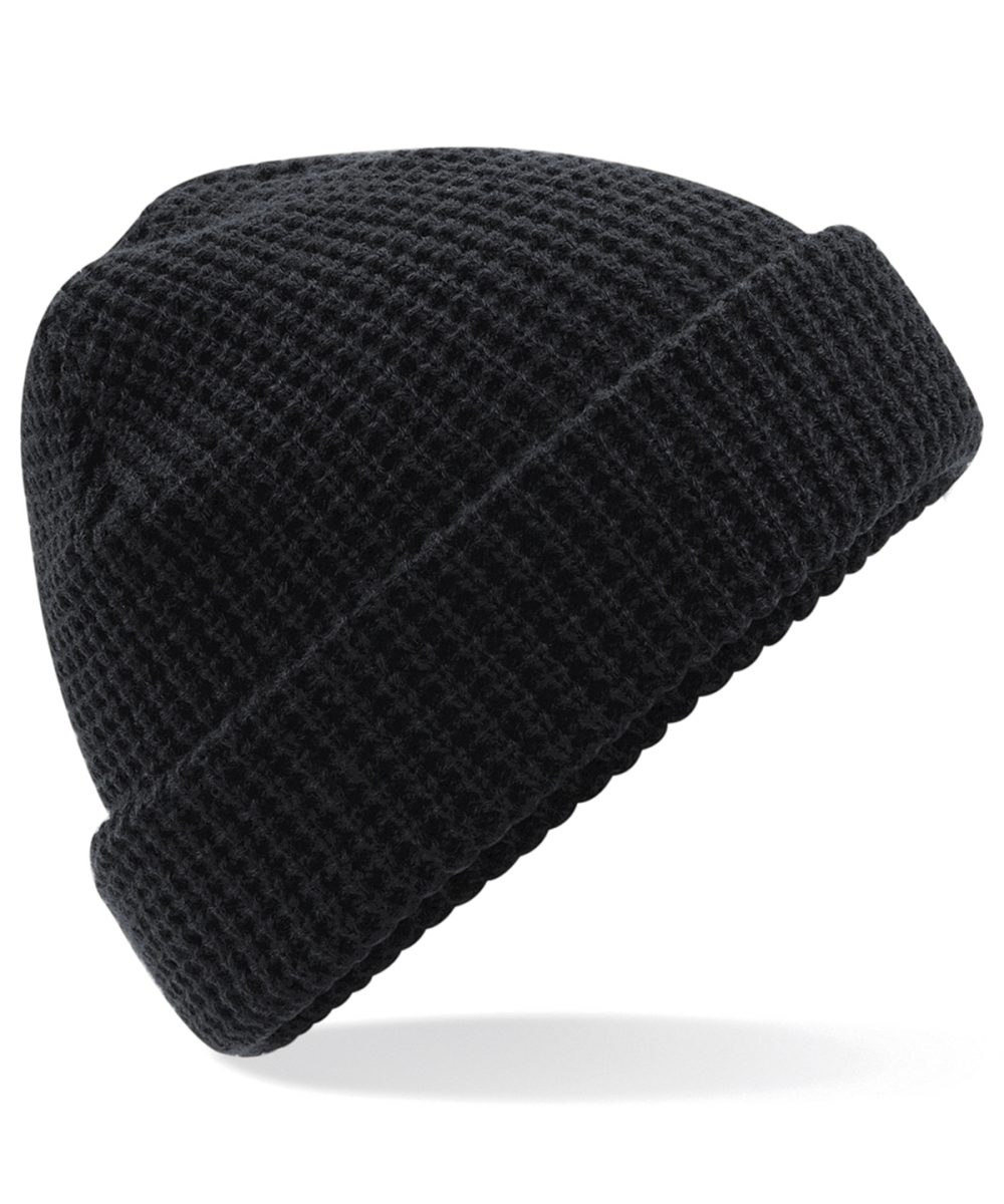 Black Classic waffle knit beanie