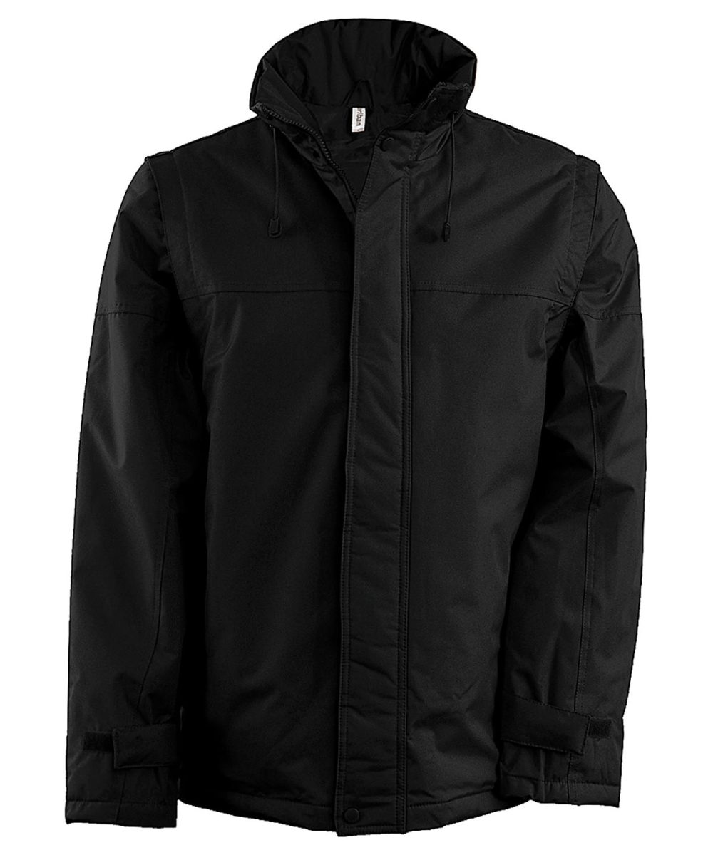 Black/Black Detachable-sleeved blouson jacket