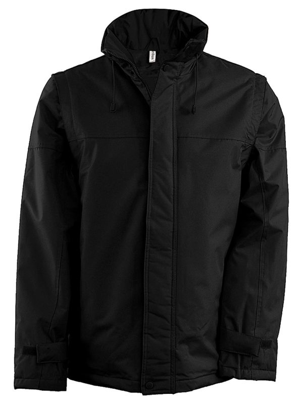 Black/Black Detachable-sleeved blouson jacket