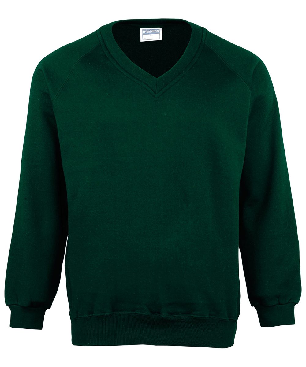 Bottle Green Kids Coloursure™ v-neck sweatshirt