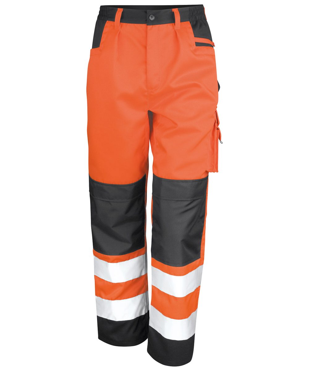 Orange Safety cargo trousers