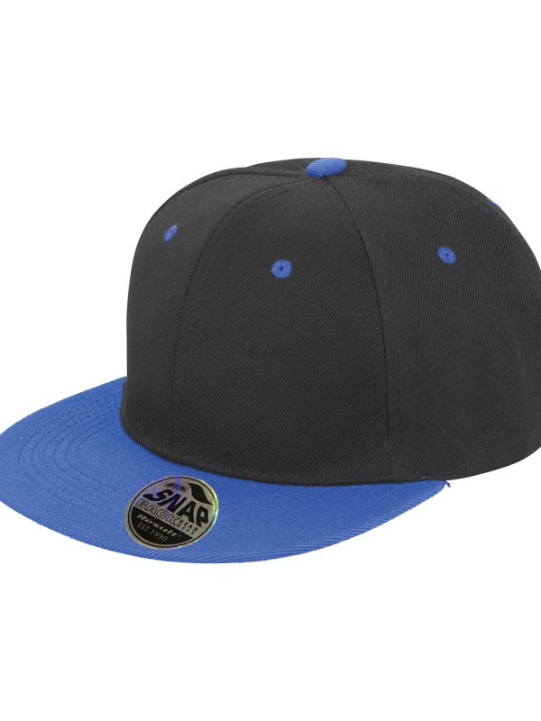 Black/Azure Bronx original flat peak snapback dual colour cap